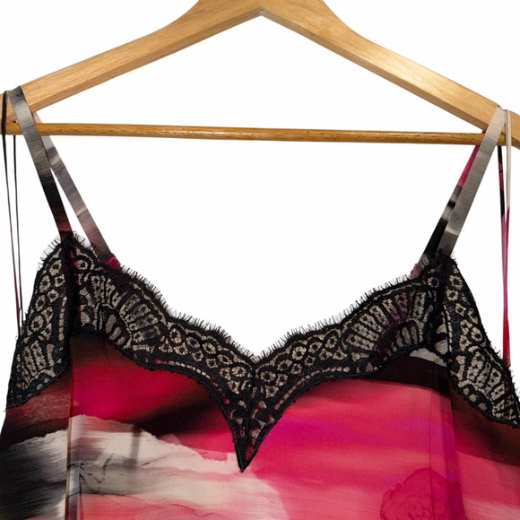 ALEXANDER MCQUEEN Torn Rose Silk Camisole Lace Floral Tank Top IT40 US4 NWT - Picture 3 of 8